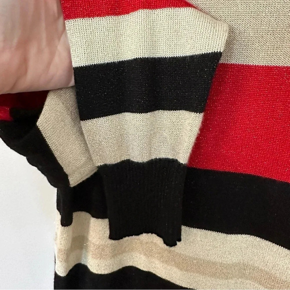 Joseph A Women's Black, Red, Gold, Striped Long Sleeve Turtle Neck Size XL GUC - Picture 6 of 9